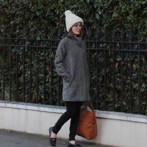 Express Wool-Blend Coat - Size XS - Black & White